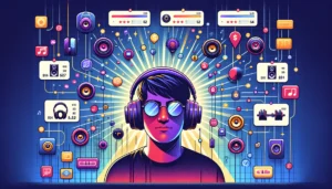 a music dashboard with prices for headphones